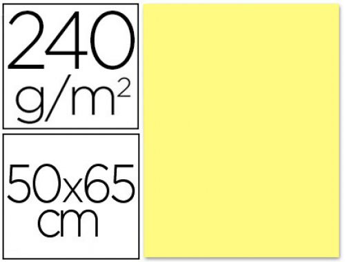 Cartolina liderpapel 50x65 cm 240 gr amarelo medio pack de 25 unidades , Liderpapel , 64558 , 8423473645585